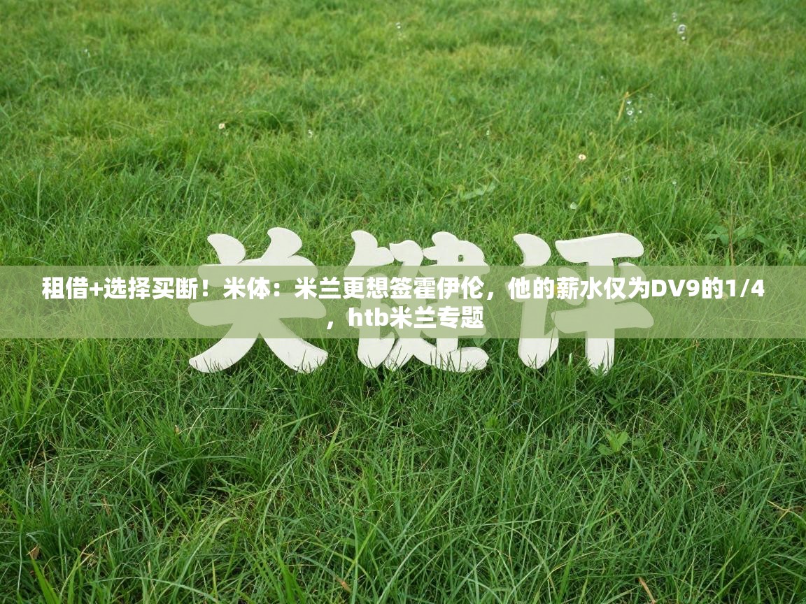 开云体育入口-租借+选择买断！米体：米兰更想签霍伊伦，他的薪水仅为DV9的1/4，htb米兰专题  第2张